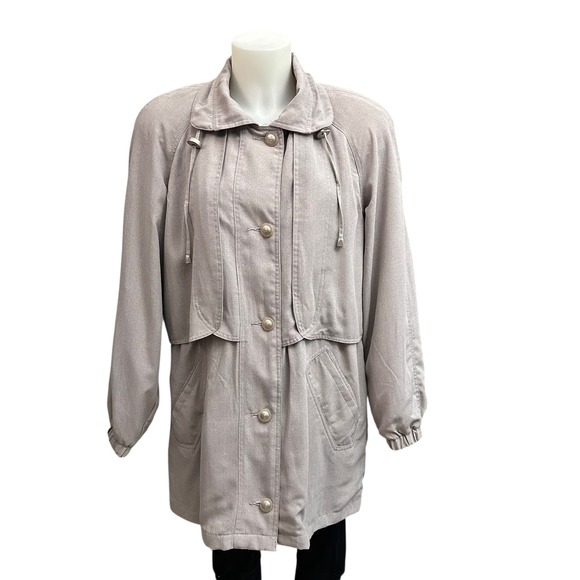 Andy Johns Jackets & Blazers - Andy Johns Womens Vintage Utility Field Trench Jacket Oversized Lilac‎ Sz S